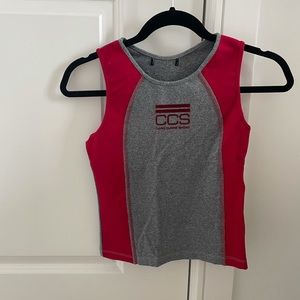 Caro Cuore Sport Grey Red Tank Top